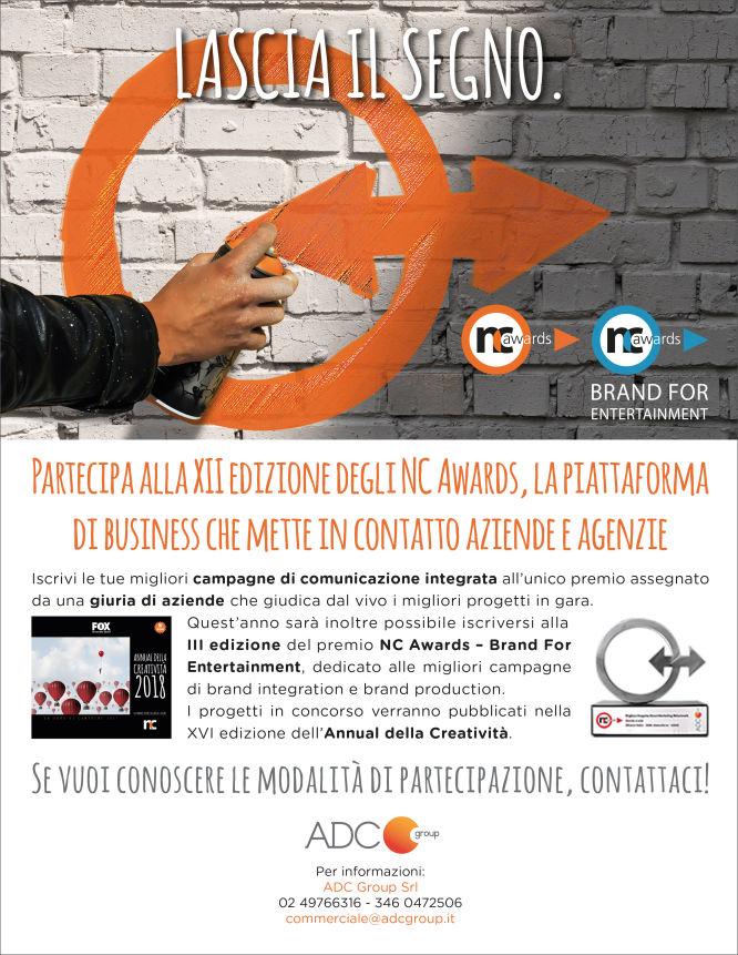 Pagina pubblicitaria NC Awards Pagina pubblicitaria NC Awards